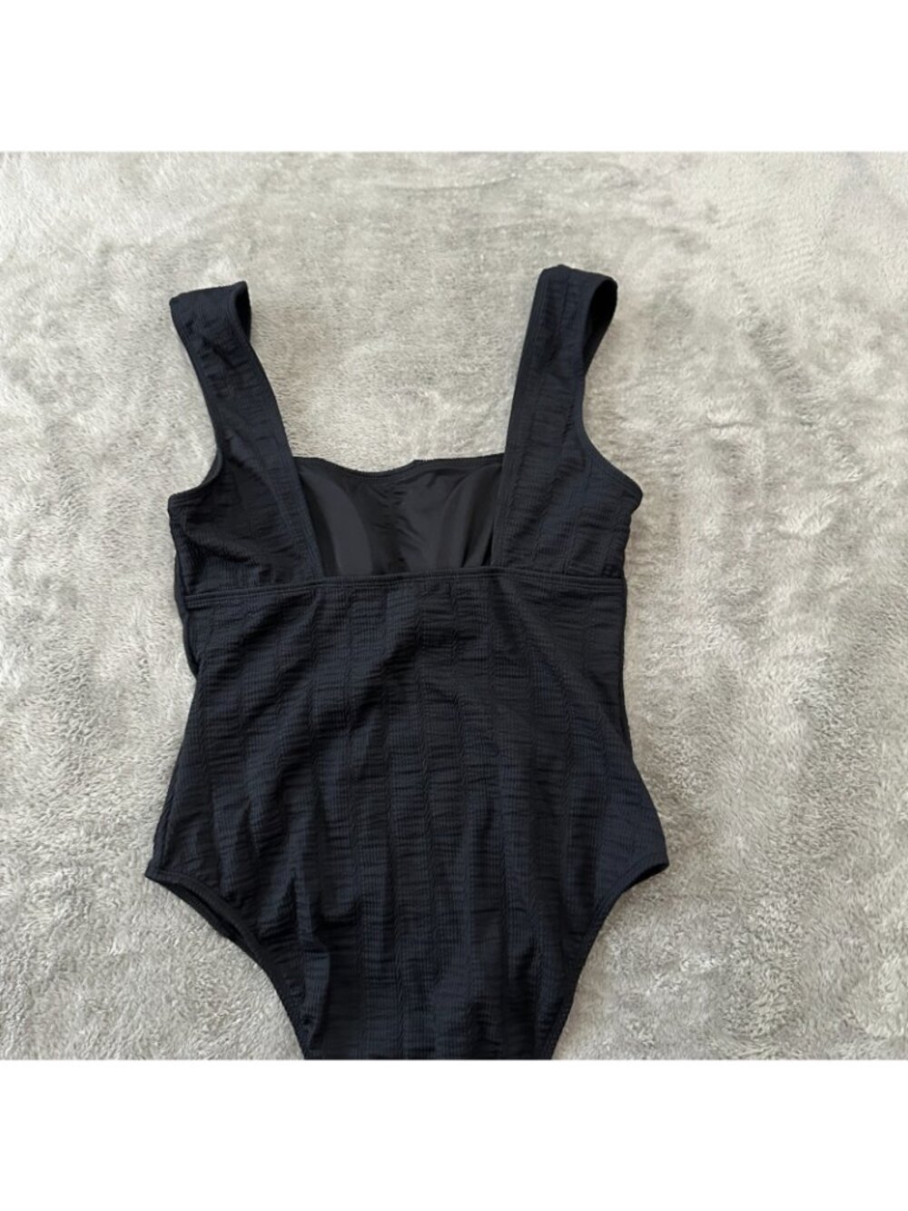 NWT Cupshe x Kittenish Black One Piece Swimsuit Women's MEDIUM Modest Swim - Picture 3 of 3
